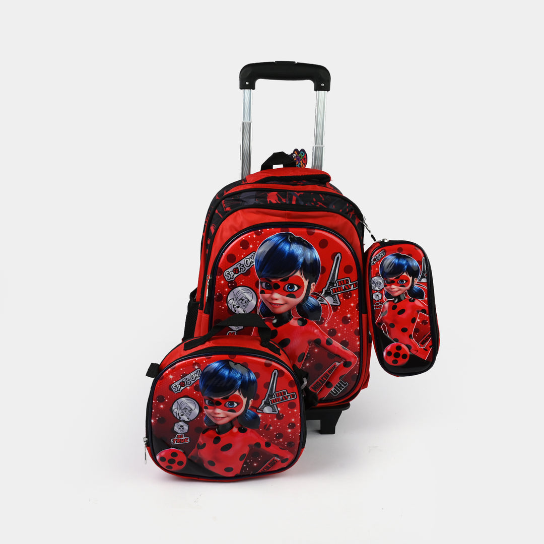 16" 3D Embossed Trolley Bag Set for Kids | Grade 1-4