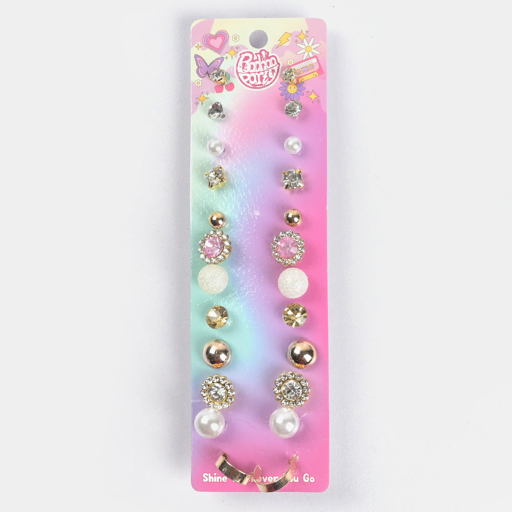 12 Pairs Charming Ears Studs/Tops For Girls