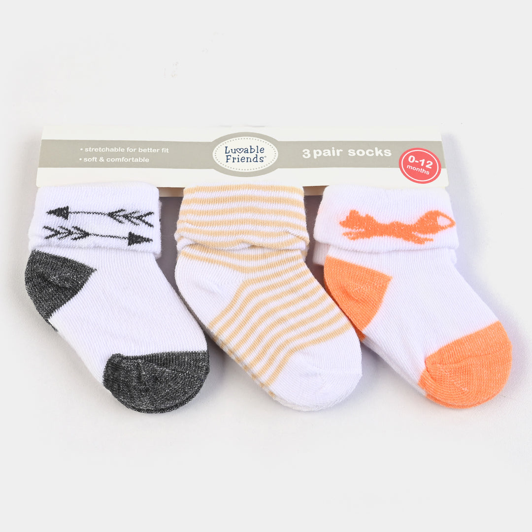 INFANT BABY 3 PAIR SOCKS | 0-12M