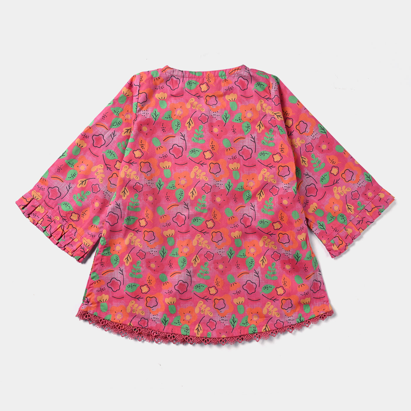 Infant Girls Cotton Poplin Printed 2PCs Suit Noble-Pink