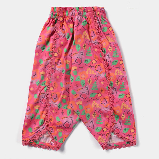 Infant Girls Cotton Poplin Printed 2PCs Suit Noble-Pink