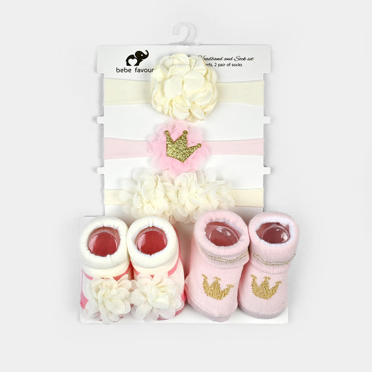 Baby Girl Socks & Headband Pack of 2