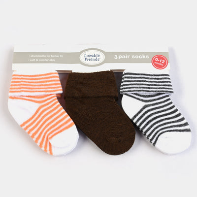 INFANT BABY 3 PAIR SOCKS | 0-12M