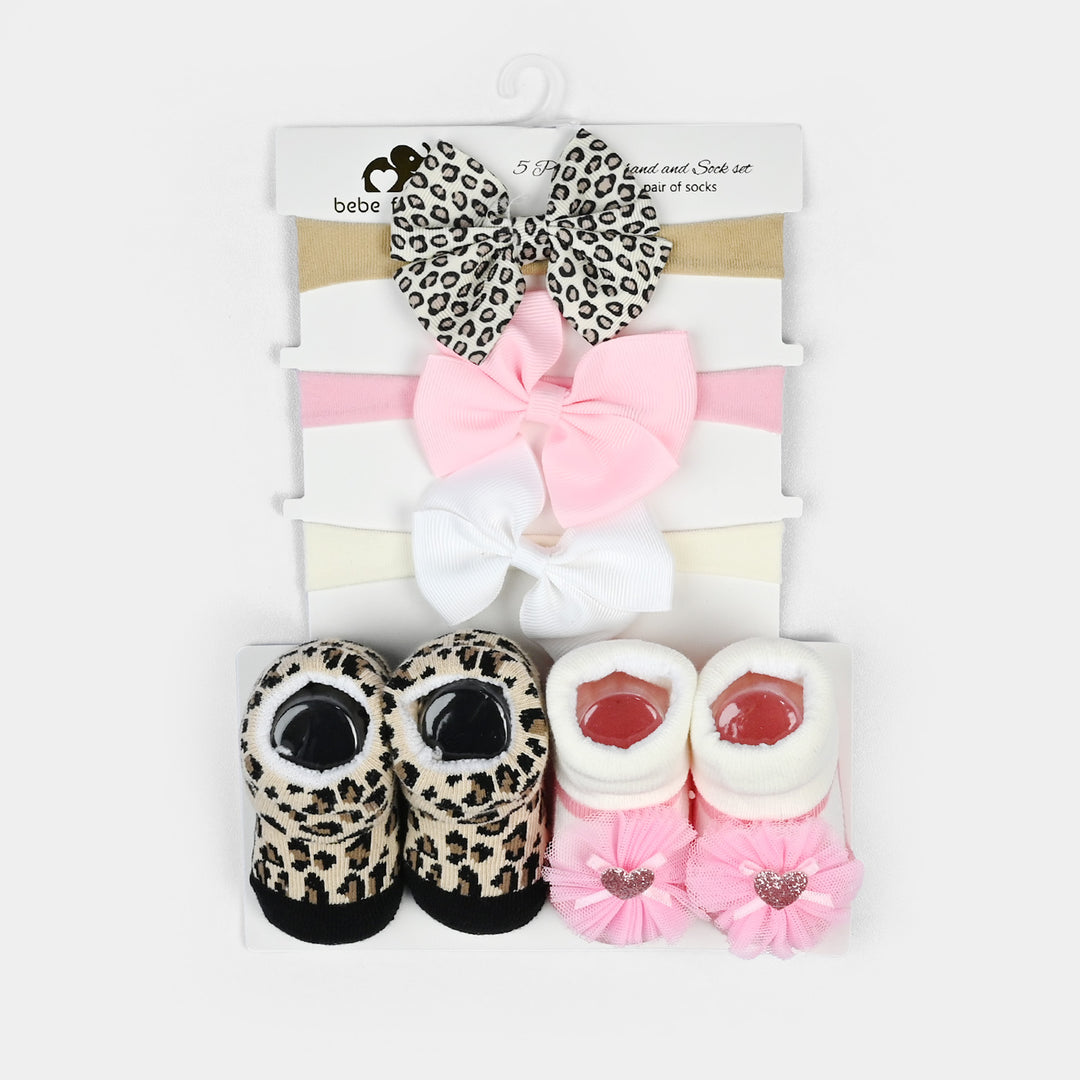 Baby Girl Socks & Headband Set