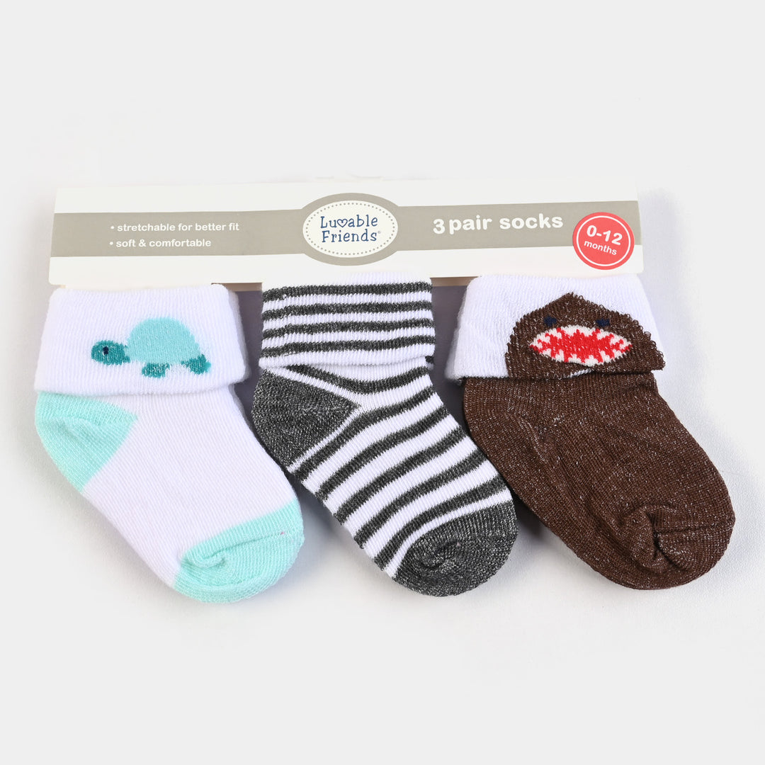 INFANT BABY 3 PAIR SOCKS | 0-12M