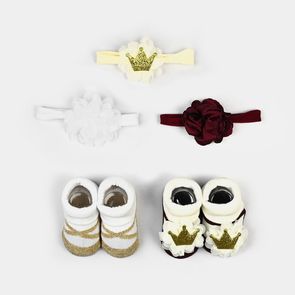 Baby Girl Socks & Headband Set