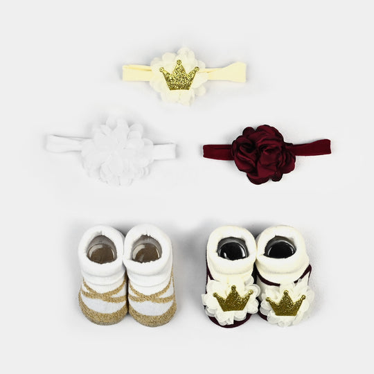 Baby Girl Socks & Headband Set