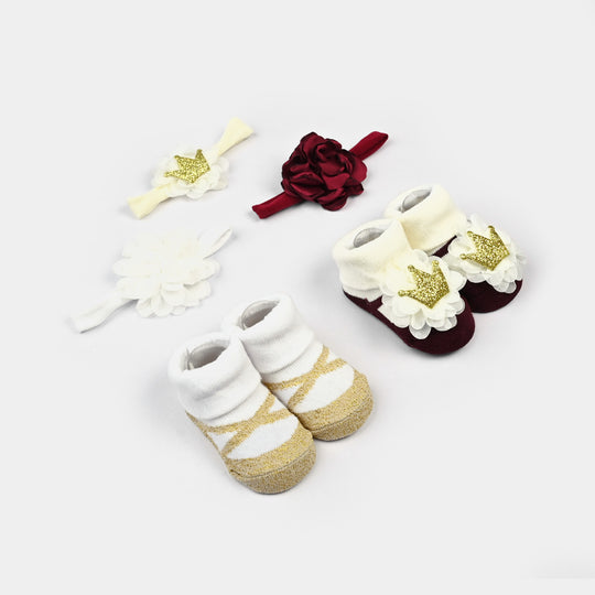 Baby Girl Socks & Headband Set