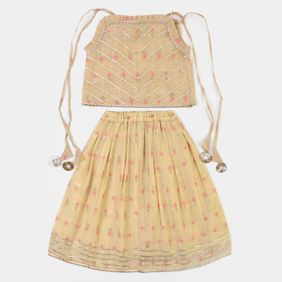 Infant Girls Jacquard 2Pcs Riwaj-BEIGE