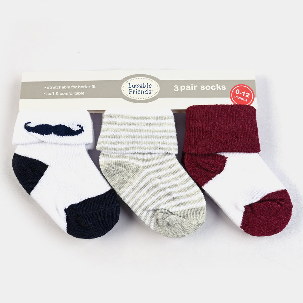 INFANT BABY 3 PAIR SOCKS | 0-12M