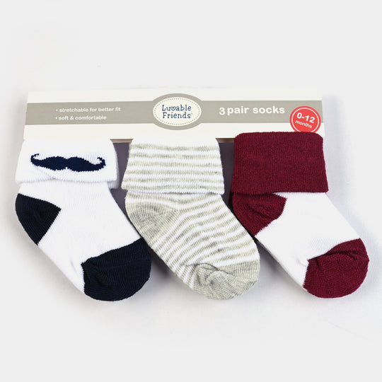 INFANT BABY 3 PAIR SOCKS | 0-12M