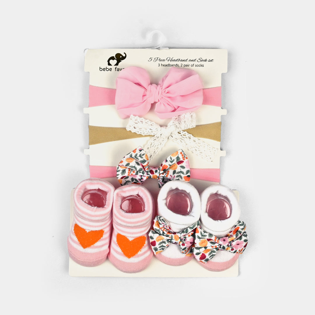 Baby Girl Socks & Headband Pack of 2