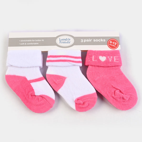 INFANT BABY 3 PAIR SOCKS | 0-12M