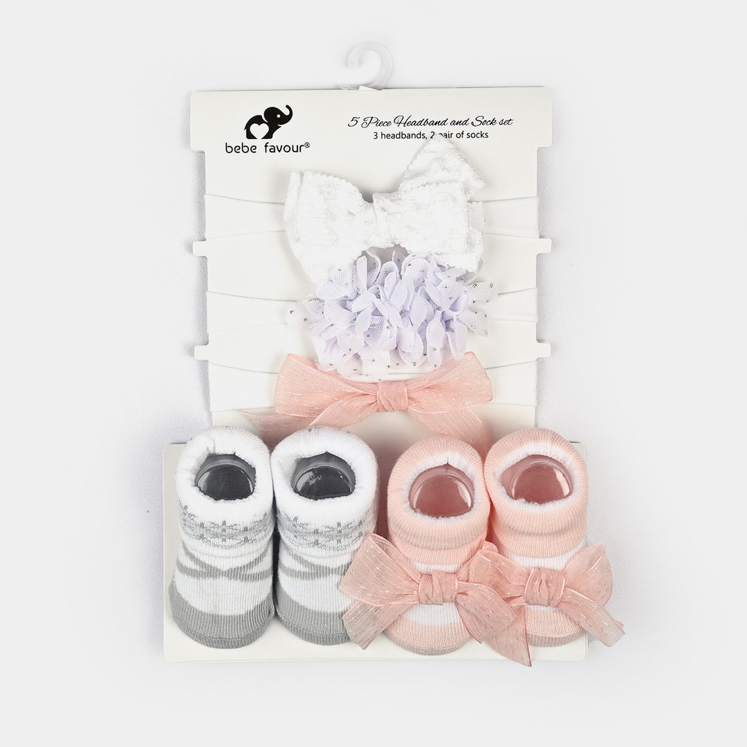 Baby Girl Socks & Headband Pack of 2