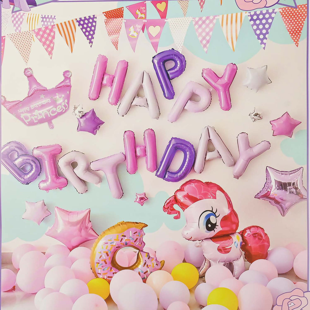 Character Theme Balloons HBD Party Decorations