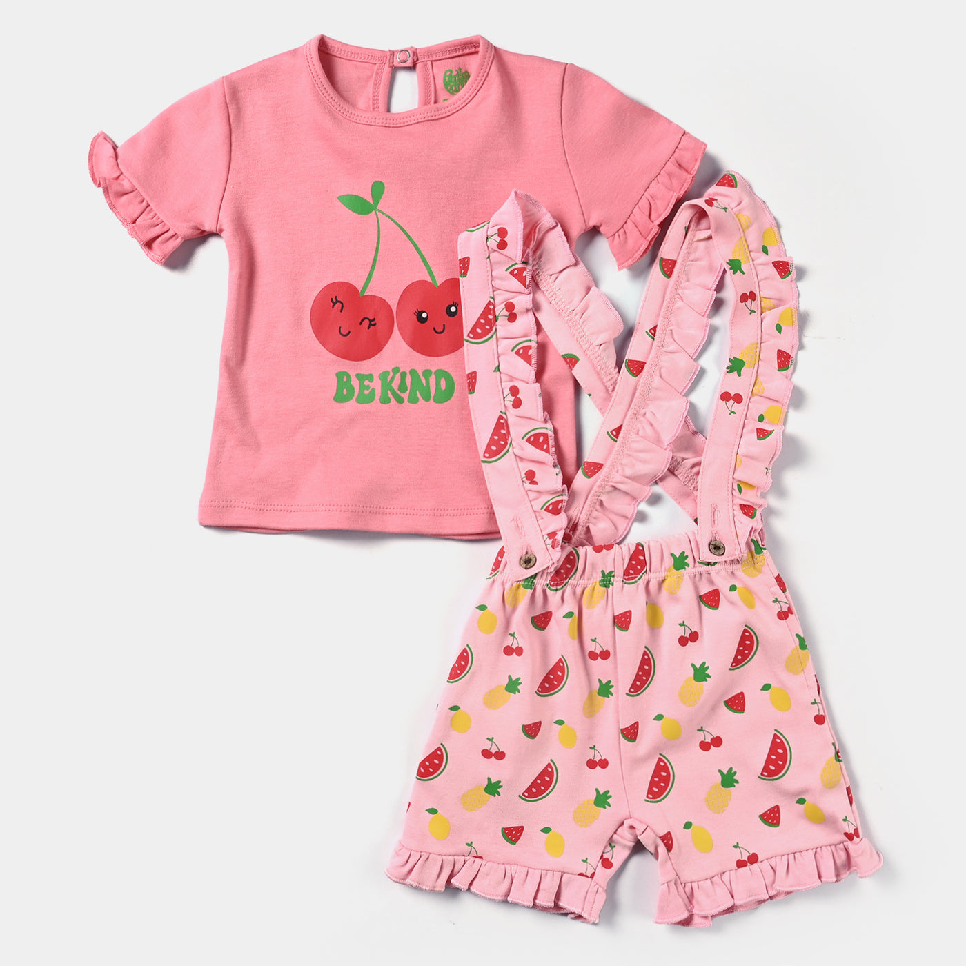 Infant Girls Cotton Interlock Knitted Suit Cherry