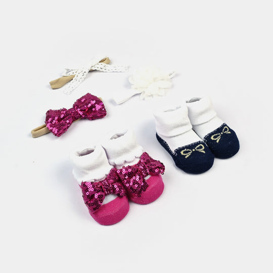 Baby Girl Socks & Headband Pack of 2