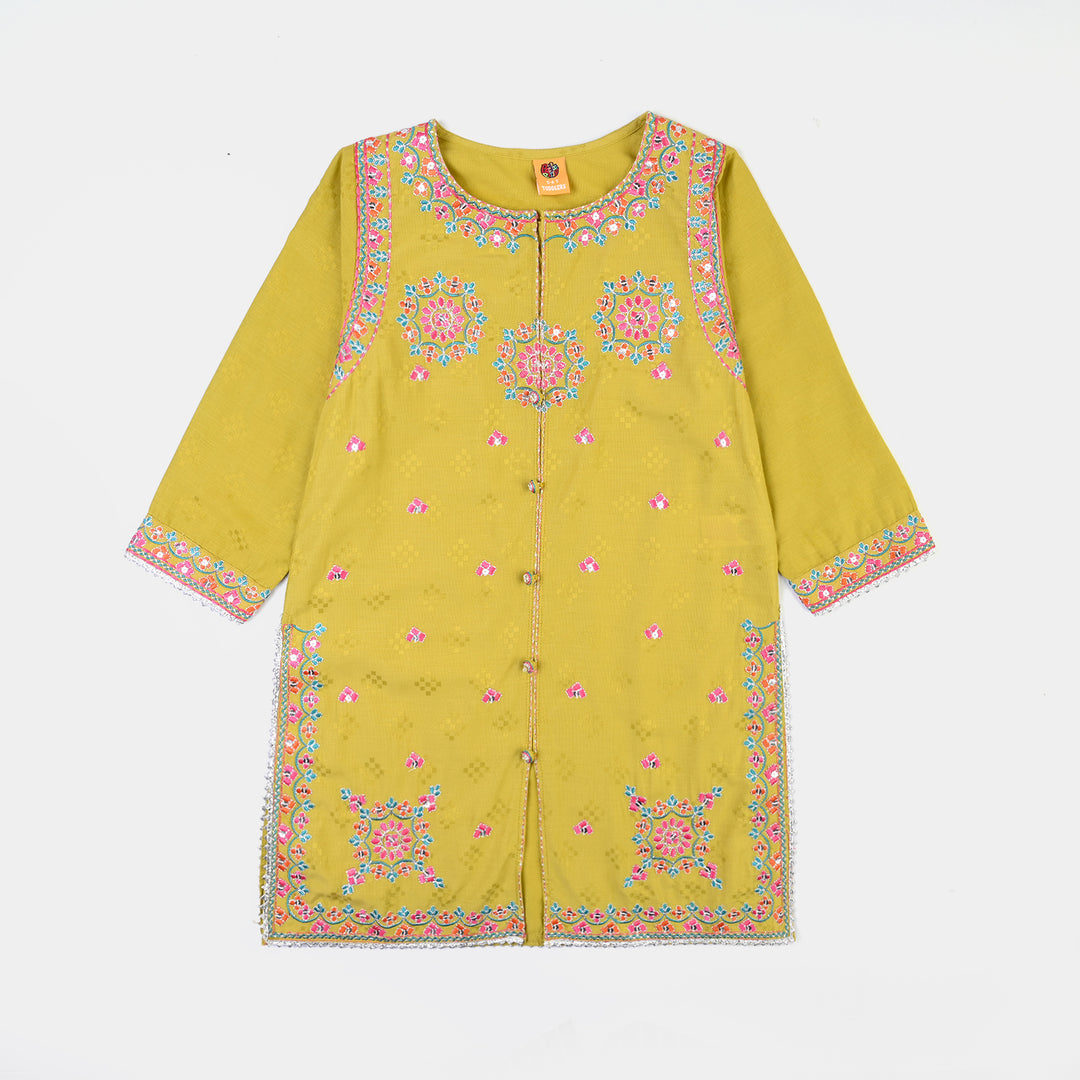 Girls Cotton Jacquard 3Pcs Sumbul - Green