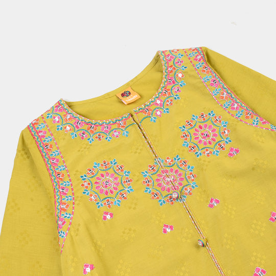 Girls Cotton Jacquard 3Pcs Sumbul - Green