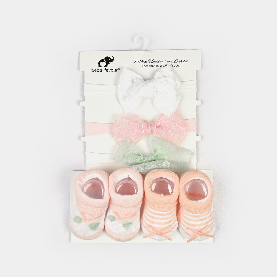 Baby Girl Socks & Headband Pack of 2