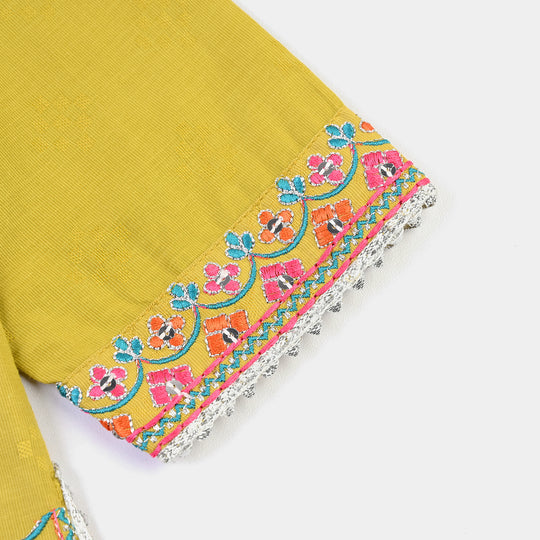 Girls Cotton Jacquard 3Pcs Sumbul - Green