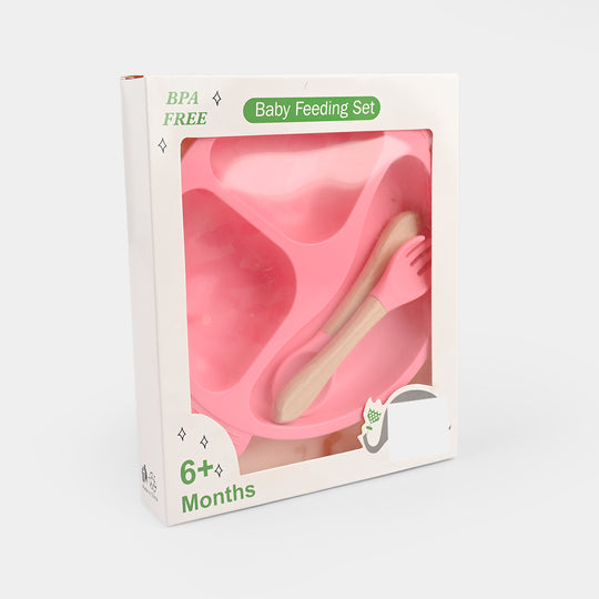Baby Silicone Plate with Fork & Spoon Set