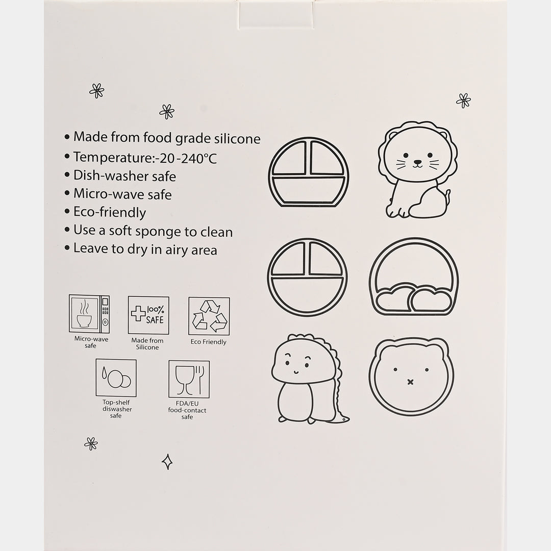 Baby Silicone Plate with Fork & Spoon Set