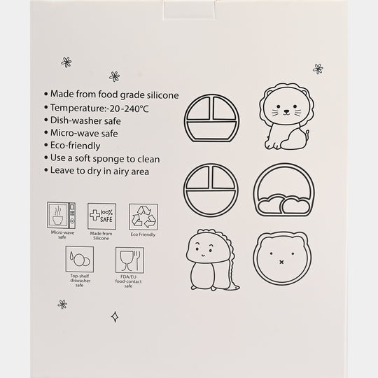 Baby Silicone Plate with Fork & Spoon Set