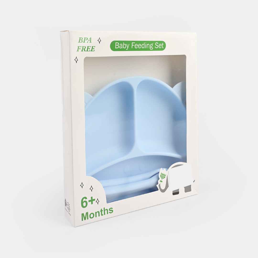 Baby Silicone Plate with Fork & Spoon Set