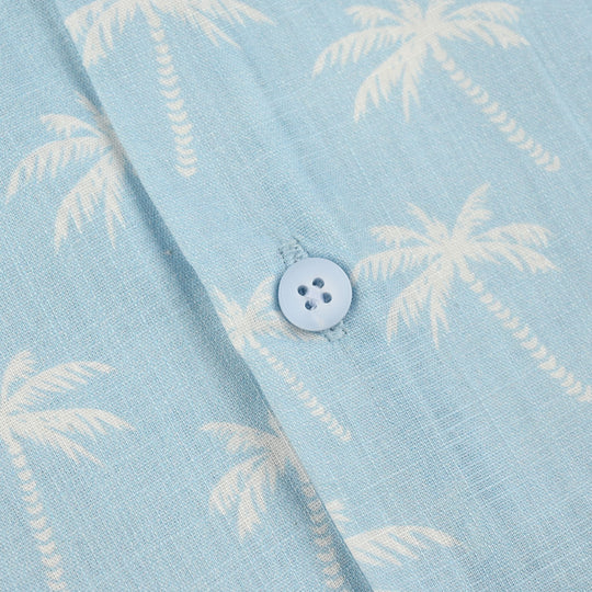 Boys Cotton Slub Shirt (Beach Tree)-Blue