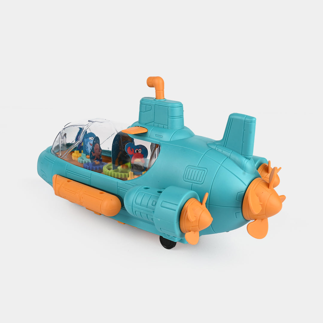 Electric Transparent Gear Submarine Toy for kids