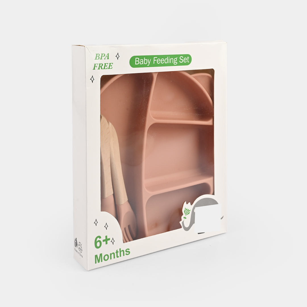 Baby Silicone Plate with Fork & Spoon Set