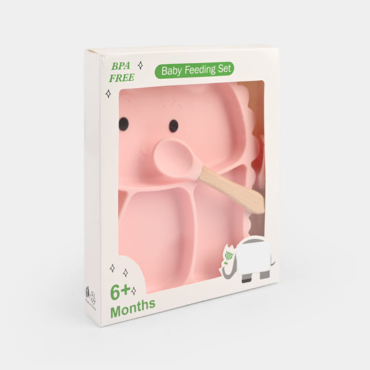 Baby Silicone Plate with Fork & Spoon Set