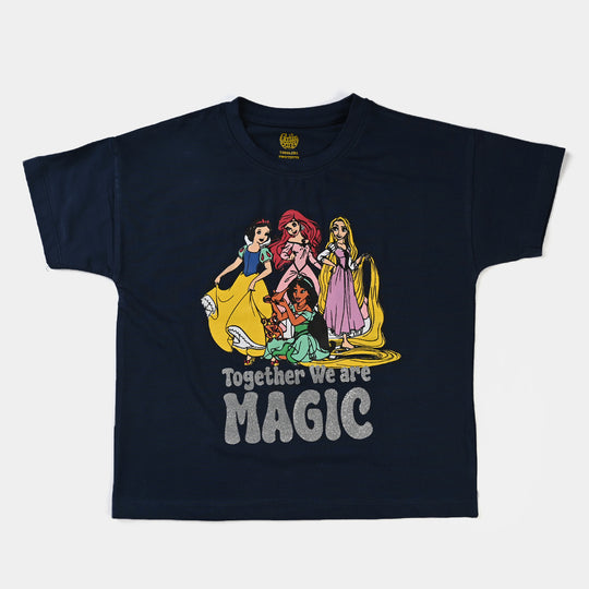 Girls Cotton Jersey T-Shirt H/S Magic-True Navy