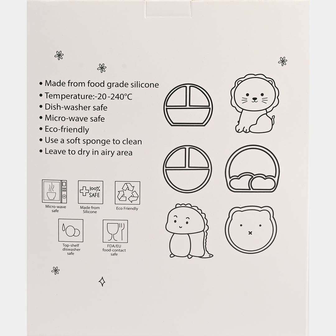 Baby Silicone Plate with Fork & Spoon Set