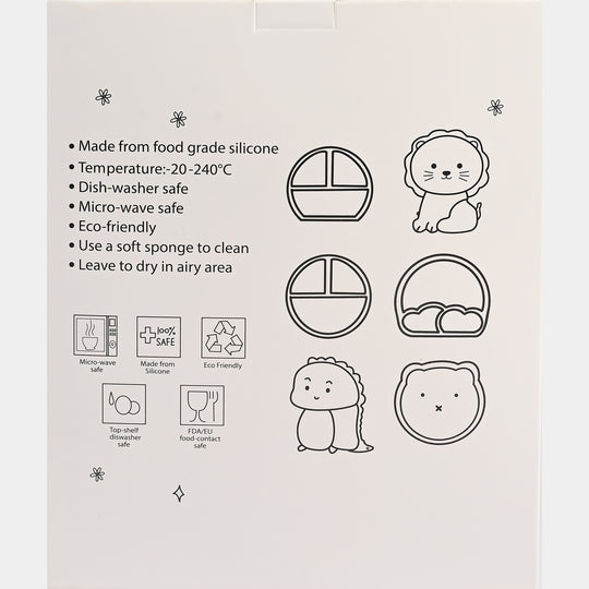 Baby Silicone Plate with Fork & Spoon Set