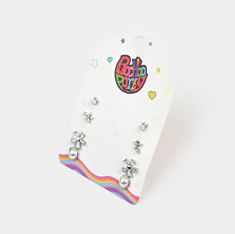 Fancy 3 Pair Stud Earring for Girls