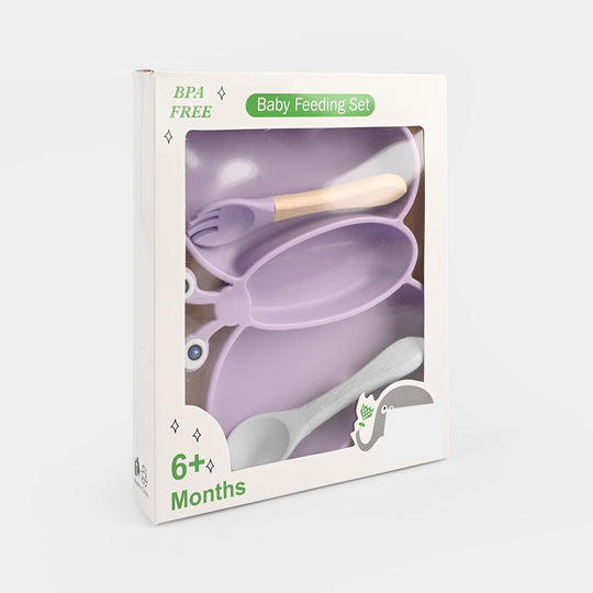 Baby Silicone Plate with Fork & Spoon Set