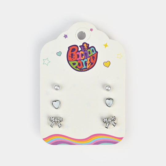 Fancy 3 Pair Stud Earring for Girls