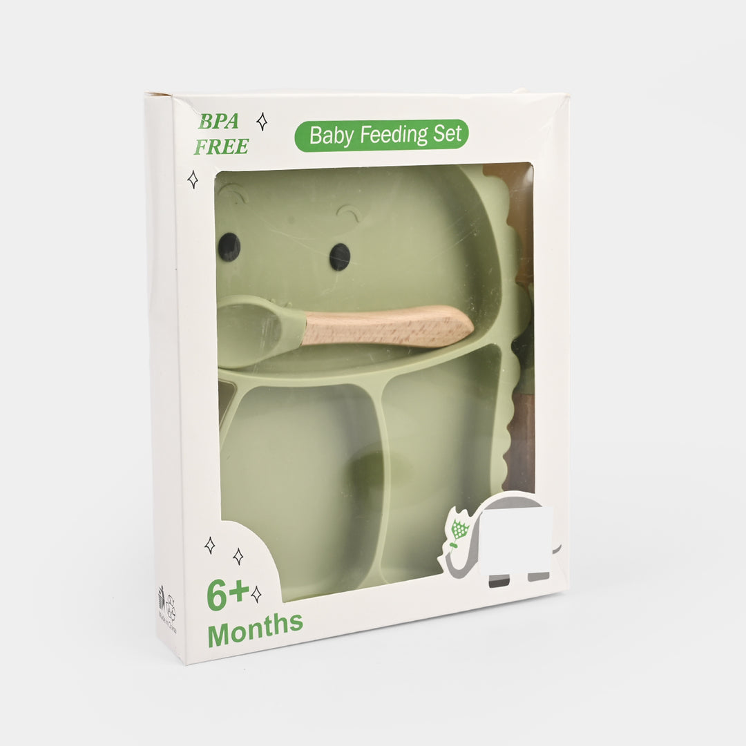 Baby Silicone Plate with Fork & Spoon Set