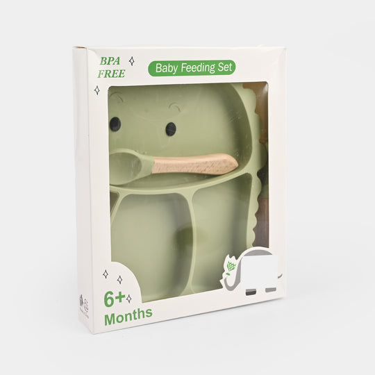 Baby Silicone Plate with Fork & Spoon Set