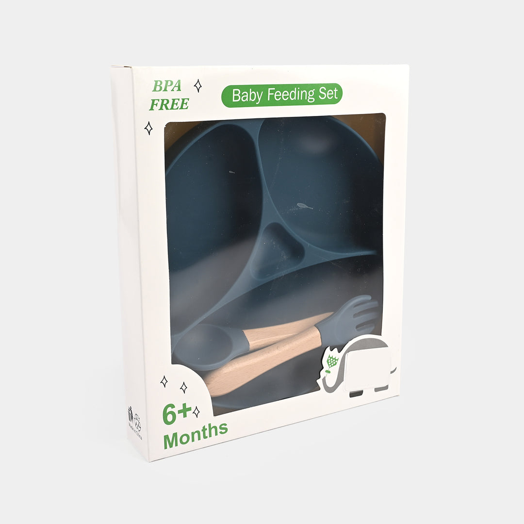 Baby Silicone Divided Plate with Spoon & Fork