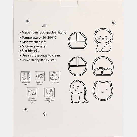 Baby Silicone Divided Plate with Spoon & Fork