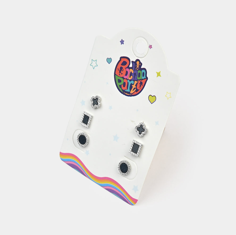 Fancy 3 Pair Stud Earring for Girls