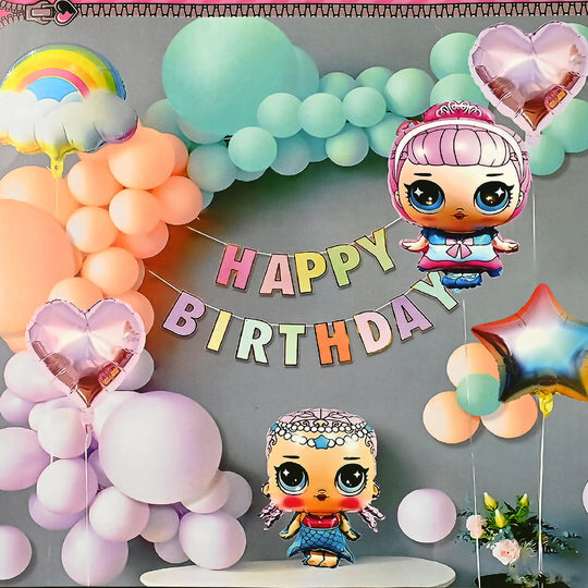 Character Theme Balloons HBD Party Decorations