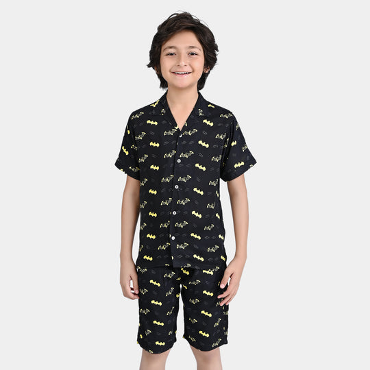 Boys Viscose Woven Suit-BLACK