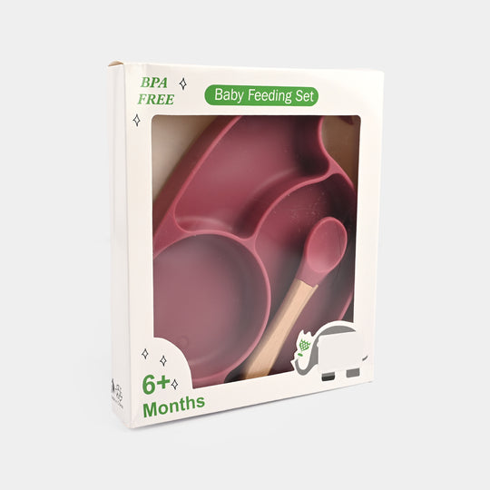 Baby Silicone Plate with Fork & Spoon Set