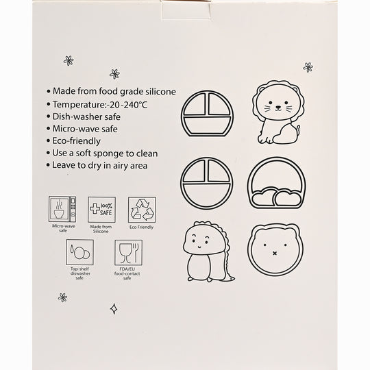 Baby Silicone Plate with Fork & Spoon Set