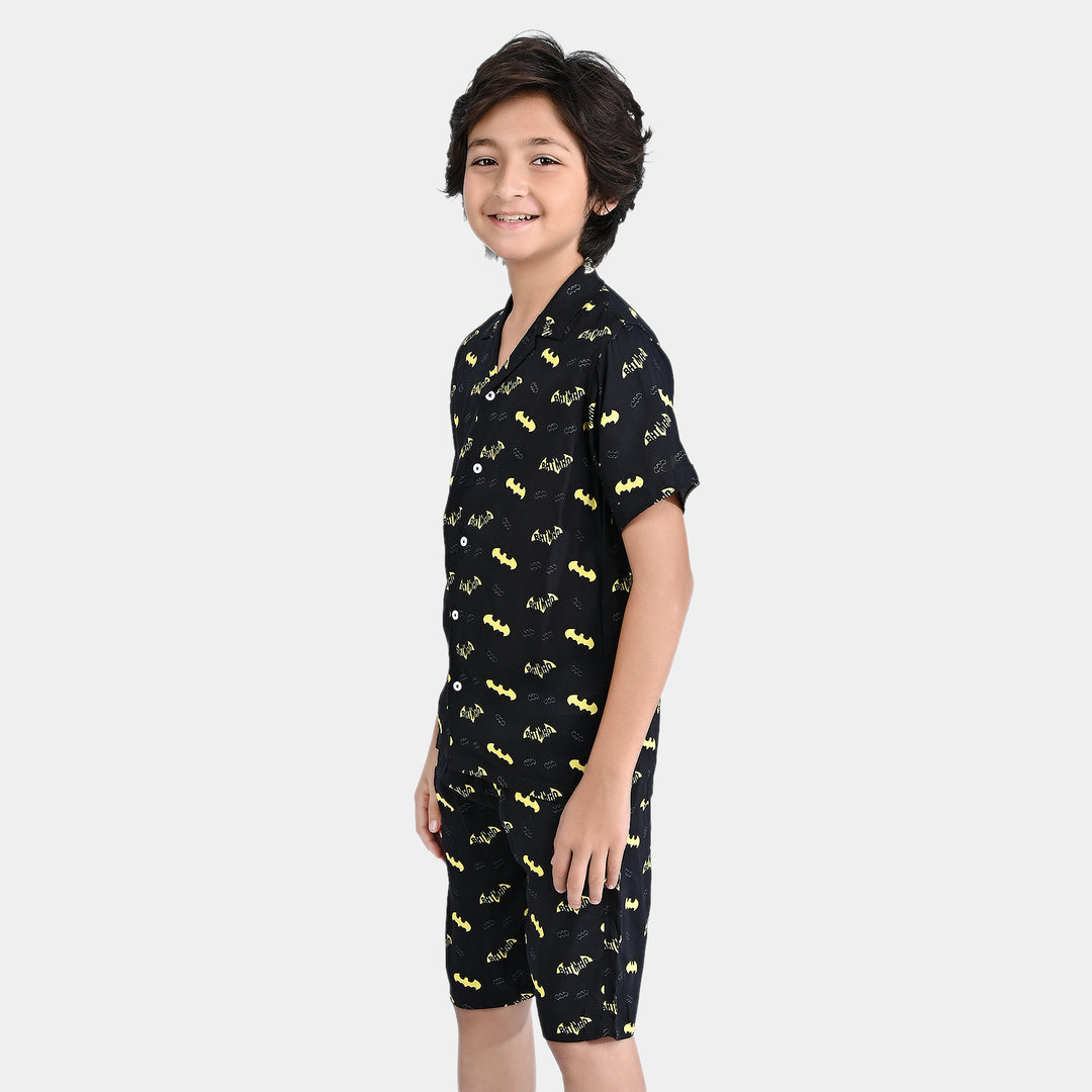 Boys Viscose Woven Suit-BLACK