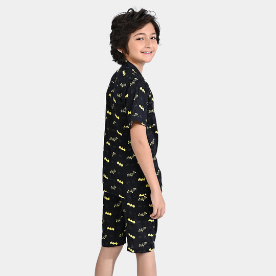 Boys Viscose Woven Suit-BLACK